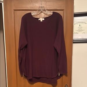 Maroon Long Sleeve Relaxed Blouse